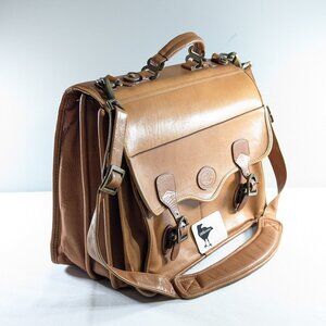 Vintage 1990s Santa Fe DILANA triple gusset leather satchel business laptop bag